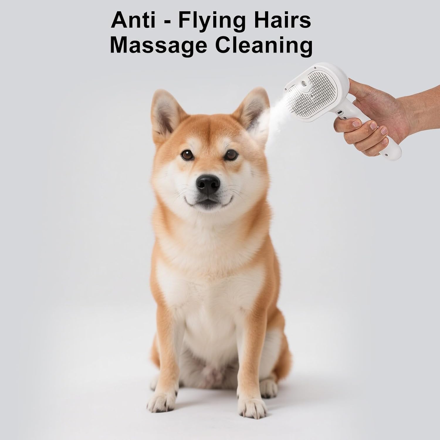 Pet Steam Brush - Three in One Dog Steam Grooming Brush, Hair Removal Deshedding, Magic Wand for Pet Hair, Hairdressing Spray Massage Cat Grooming Comb, White