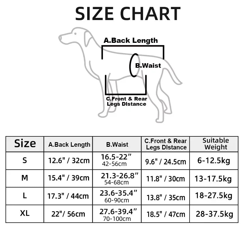 Comfortable Dog Body Support Harness for Injured, Disabled, and Elderly Dogs - Soft Carrying Solution for Injury Recovery