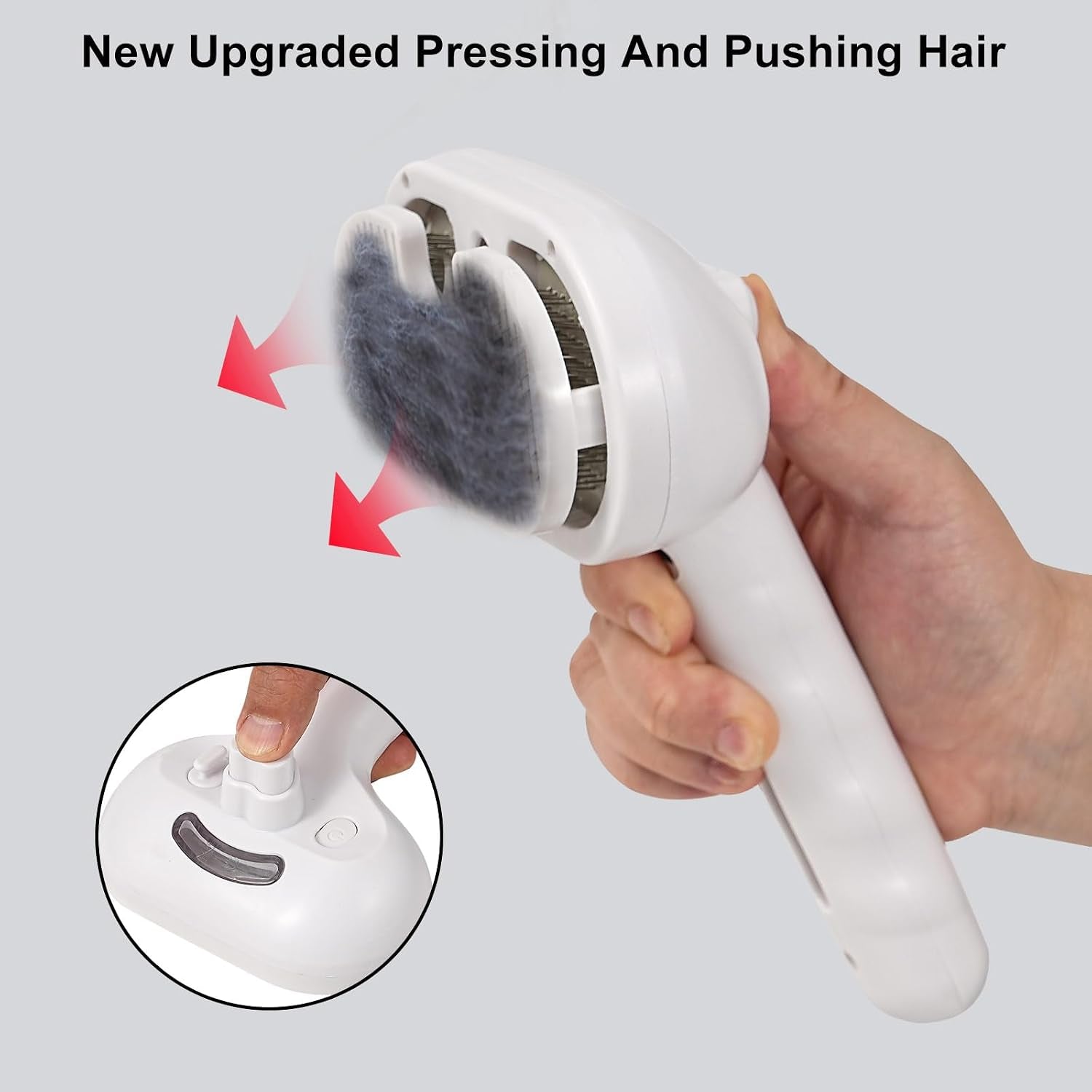 Pet Steam Brush - Three in One Dog Steam Grooming Brush, Hair Removal Deshedding, Magic Wand for Pet Hair, Hairdressing Spray Massage Cat Grooming Comb, White