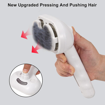 Pet Steam Brush - Three in One Dog Steam Grooming Brush, Hair Removal Deshedding, Magic Wand for Pet Hair, Hairdressing Spray Massage Cat Grooming Comb, White