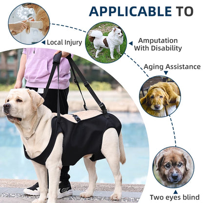 Comfortable Dog Body Support Harness for Injured, Disabled, and Elderly Dogs - Soft Carrying Solution for Injury Recovery