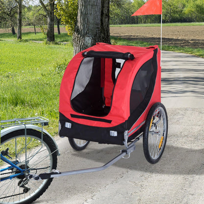 Steel Dog Bike Trailer Pet Cart Carrier for Bicycle Kit Water Resistant Travel