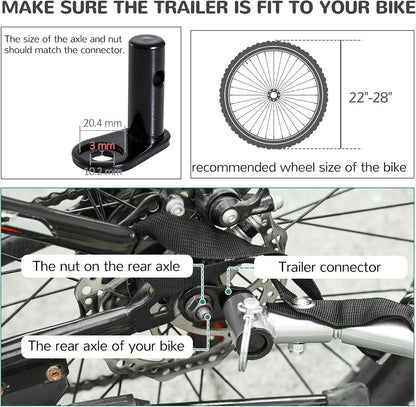 Steel Dog Bike Trailer Pet Cart Carrier for Bicycle Kit Water Resistant Travel
