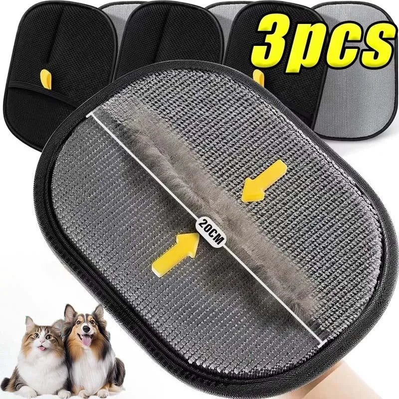 3Pcs Pet Grooming Cleaning Glove Double-Sided Washing Dog Cat Glove Self Cleaning Hair Remover Massage Brush Cats Accessories
