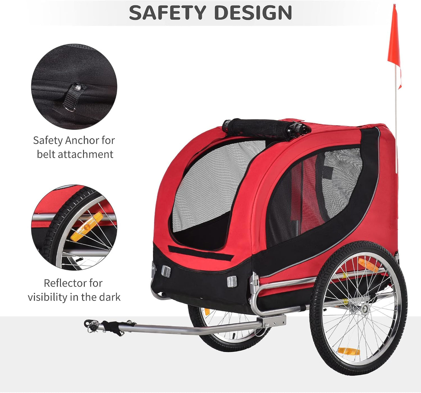 Steel Dog Bike Trailer Pet Cart Carrier for Bicycle Kit Water Resistant Travel