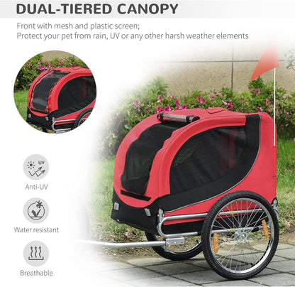 Steel Dog Bike Trailer Pet Cart Carrier for Bicycle Kit Water Resistant Travel